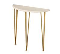 NRPEAK Consolle Stretta con Gambe In Metallo, Tavolo da Ingresso Sottile per Corridoio, Tavolo da Ingresso Piccolo con Piano In Legno Massello(Gold,60x25x90cm/23x10x35in)