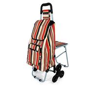 NRS Healthcare M78743 Trolley per la Spesa con Sedile Pieghevole, Tre Ruote