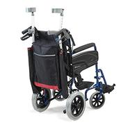 NRS Healthcare Wheelyscooter Borsa Catarifrangente Portastampelle/Bastone per Sedia a Rotelle, Nero/Bordeaux