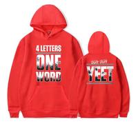 NRSMGTWS Jey Uso Four Letters One Word Felpa unisex a maniche lunghe casual streetwear pullover, Rosso, XXL