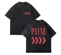 NRSMGTWS Liam Payne Tattoo - T-shirt unisex in cotone lavato, girocollo, maniche corte, Nero , L