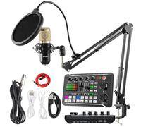 NRSW Mixer audio professionale, F998 Scheda audio dal vivo con effetti mixer DJ e cambia voce per PC, smartphone, registrazione e trasmissione in studio, pacchetto cantileverpack