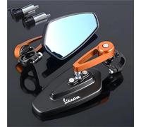 NRTNRFQW Specchietto Manubrio per Piaggio Vespa GTS GTV LX LXV 300 150 Ie Sprint Primavera Specchietti retrovisori Moto 2 Pezzi estremità Manubrio CNC Nero(Orange)