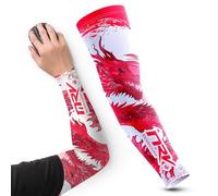NRV Polsino di compressione Gaming - Edizione Dragon - Ottimizza il tuo gioco con comfort e stile - Progettato da giocatori professionisti - Durevole, traspirante e senza attrito, rosso, 3XL