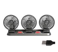 NRVTRE Auto raffreddamento USB 5V 12V 24V 3 teste 2 velocità ventilatore auto rotazione 360 gradi per camion veicoli Circolatori d'aria ventilatore silenzioso