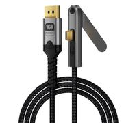NRVTRE Cavo da Tipo C a DisplayPort 16K 60Hz, Intrecciato da 2 m con | Cavo display DP2.1 80Gbps 16K 60Hz per area lavoro estesa del monitor e visualizzazione schermo