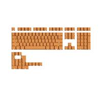 NRVTRE Copritasti PBT durevoli da 128 in Legno, Wood Yellow | Caratterizzato da scritte trasparenti e simboli luminosi