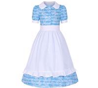 NRVTRE Gioca a Prairie Outfit per i giovani | Set cappelli e grembiuli con colletto bianco, abbigliamento per costumi cosplay a tema
