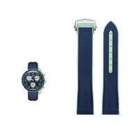 NRYCR 20mm Silicone Adatto Per Omega Swatch Cinturino MoonSwatch Curvo Interfaccia Gomma Silicone Watch Band Seamaster 300 Per Omega X Swatch Joint celestial Sports, 20mm, agata, Blu-verde