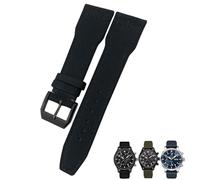 NRYCR Cinturino in tessuto di nylon per orologio IWC Big Pilot IIW388002 Spitfire da 22 mm e 21 mm, in tela verde, per bracciali sportivi, 22mm, agata, Nero nero