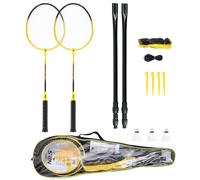 NRZ262 ALLUMINIO / SET DA BADMINTON 2 RAZZI + 3 VOLANTINI + RETE 600x60cm + COPE