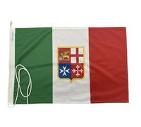 NS BANDIERE Bandiera Marina Mercantile Italiana da Barca cm 20x30 in Tessuto Nautico di 130gr. m² con Corda