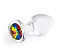 NS Novelties Crystal Desires Gemma Arcobaleno Media Plug anali Clear 8,4 cm
