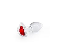 NS Novelties Crystal Desires Plug Anale Vetro Trasparente Base Cuore Rosso S o M
