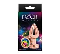 Plug anale per Uomo donna indossabile dildo con gioiello Anal Butt ROSE GOLD M