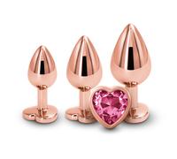 Plug anale kit mini dilatatore con pietra cuore maxi butt in metallo indossabile