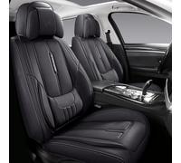 NS YOLO Coprisedili universali in pelle per auto, SUV e pick-up, protezione per sedili auto, set completo, cuscino per sedile auto, coprisedile nero per 5 posti