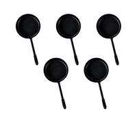 Nsaroche 5 Pezzi Cucchiaio per Candela Vassoio Portacandela Supporto Essenze Metallo Pratico Facile Pulizia Adatto a Tea Room Ufficio Soggiorno Spa Studio, Nero