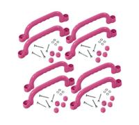 Nsaroche 8 Pezzi Maniglie per Telaio Da Arrampicata Maniglie per Altalena Set Accessori Gioco Esterno Presa Ergonomica Superficie Arrotondata Facile Montaggio, Rosa, Taglia unica bambino