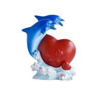 Nsaroche Delfino Statua in Resina Decorazione Ornamentale Scultura Tavolo Figurina Mare Animali Artigianato Regalo Adatta a Collezionisti Arredamento Casa, stile c