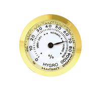 Nsaroche Igrometro Analogico Meccanico per Chitarra Misuratore umidità Rotondo Metallo Quadrante Numeri Grandi Mini Igrometro Ambientale Funzionamento Meccanic, Oro 27mm