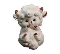 Nsaroche Statuetta Pecora Tea Pet Statua Miniatura in Argilla Viola Finitura Raffinata E Aspetto Accattivante Adatta per Scrivania Ufficio Decorazione Salotto, Menzogna