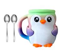 Nscdd Portabicchieri isolato con vassoio per snack a sorpresa a forma di pinguini, organizer per dessert per amanti del gelato, antigelo, porta pinta