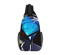 NSDdefAWCGT Borsa a tracolla per donne e uomini, borsa a tracolla con fiori e farfalle, per escursioni all'aperto, viaggi, Cocktail Blu, Taglia unica
