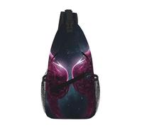 NSDdefAWCGT Borsa a tracolla per donne e uomini, borsa a tracolla con squalo blu e rosso, per escursioni all'aperto, viaggi, Belle ali tra le stelle, Taglia unica