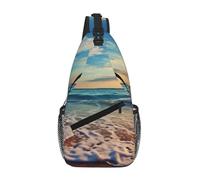 NSDdefAWCGT Borsa a tracolla per donne e uomini, borsa a tracolla da spiaggia, stella marina, borsa a tracolla per escursioni all'aperto e viaggi, Spiaggia nel tempo del tramonto, Taglia unica