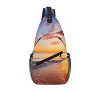 NSDdefAWCGT Borsa a tracolla per donne e uomini, borsa a tracolla, per escursioni, viaggi all'aperto, Alba tropicale sulla spiaggia, Taglia unica