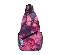 NSDdefAWCGT Borsa a tracolla per donne e uomini, borsa a tracolla per escursioni, viaggi all'aperto, Tessuto Tie-Dye Con Farfalle, Taglia unica