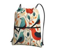 NSDdefAWCGT Borsa con coulisse da donna, leggera, piccola, borsa da palestra floreale, bouquet da matrimonio, zaino da calcio per sport e viaggi, Greggio di uccelli, Taglia unica