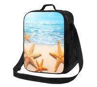 NSDdefAWCGT Borsa termica per il pranzo per donne e uomini, con tracolla regolabile, stile marittimo, estivo, con stella marina, borsa tote per picnic