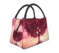 NSDdefAWCGT Borsa termica per il pranzo per donne e uomini, portatile, a prova di perdite, con bellissimo cuore e albero dell'amore, borsa termica portatile