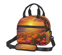 NSDdefAWCGT Borsa termica per il pranzo per donne e uomini, riutilizzabile, piccola, bella alba con fiori, portatile, per lavoro, picnic