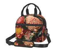 NSDdefAWCGT Borsa termica per il pranzo per donne e uomini, riutilizzabile, piccola scatola per il pranzo botanica floreale portatile per lavoro picnic
