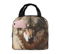 NSDdefAWCGT Borsa termica per il pranzo per donne e uomini, riutilizzabile, piccola scatola per il pranzo con lupo nel deserto, portatile, per lavoro, picnic
