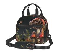 NSDdefAWCGT Borsa termica per il pranzo per donne e uomini, riutilizzabile, piccola, stile fiaba, funghi, portatile, per lavoro, picnic