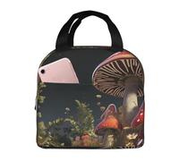 NSDdefAWCGT Borsa termica per il pranzo per donne e uomini, riutilizzabile, piccola, stile fiaba, funghi, portatile, per lavoro, picnic