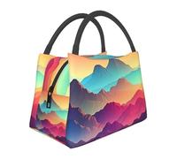 NSDdefAWCGT Borsa termica per il pranzo per le donne e gli uomini borsa termica portatile a prova di perdite borsa termica colore sfumato montagna borsa isolante portatile