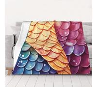 NSDdefAWCGT Coperta per divano, morbida e leggera, coperta a coda su sfondo colorato, coperta portatile per letto, divano, campeggio e viaggi, decorazione per la casa, 152,4 x 127 cm