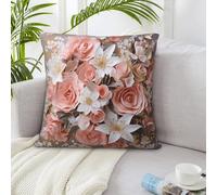NSDdefAWCGT Federa per cuscino da 50,8 x 50,8 cm, motivo floreale per bouquet da matrimonio, federa per cuscino quadrata, morbida e lussuosa, decorazione per divano, letto, decorazione per la casa