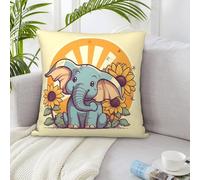 NSDdefAWCGT Federa per cuscino quadrata, 50,8 x 50,8 cm, motivo: elefante allegro, federa per cuscino per divano, letto, decorazione per la casa