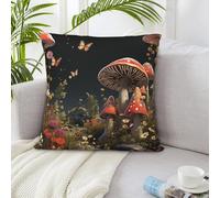NSDdefAWCGT Federa per cuscino quadrata, 66 x 66 cm, stile fiaba, con funghi, federa per cuscino quadrata, morbida e lussuosa, per divano, letto, decorazione per la casa