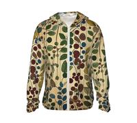NSDdefAWCGT Giacca da donna con cappuccio con protezione solare con foglie di piante diverse, leggera a maniche lunghe, camicia da sole per le donne S