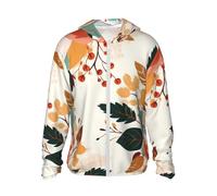 NSDdefAWCGT Giacca da donna con cappuccio con protezione solare stagione floreale foglie leggera a maniche lunghe camicia da sole per le donne XL