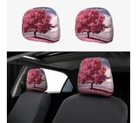 NSDdefAWCGT Set di 2 copri poggiatesta per auto, con bellissimo albero, protezione per poggiatesta auto, decorazione per interni, accessori funzionali per poggiatesta auto, camion
