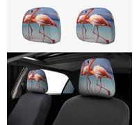 NSDdefAWCGT Set di 2 copri poggiatesta per auto, con bellissimo fenicottero, protezione per la testa, decorazione per interni, accessori funzionali per poggiatesta auto, camion, auto