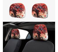NSDdefAWCGT Set di 2 copri poggiatesta per auto, motivo: albero a forma di cuore, per bicicletta, poggiatesta, decorazione per interni, accessori funzionali per poggiatesta auto, camion
